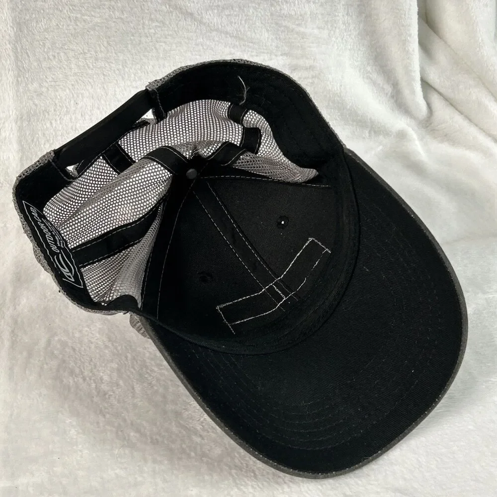 Distressed Flag Hat Gray Mens Hat Adjustable Ball Cap Baseball